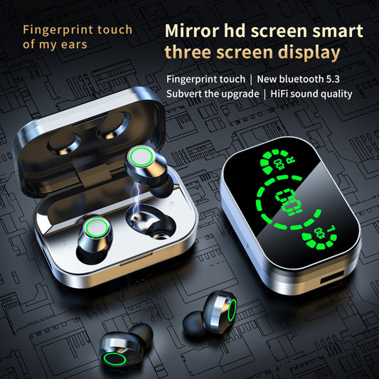 Wireless Bluetooth Headset YD03 TWS Large Screen Smart Digital Display In Ear Breathing Light